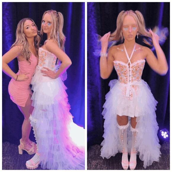 🤍 NEW Bridal Wedding Layered Tulle Mesh Petticoat Train Wrap Hi-Lo Open Skirt - Picture 12 of 16